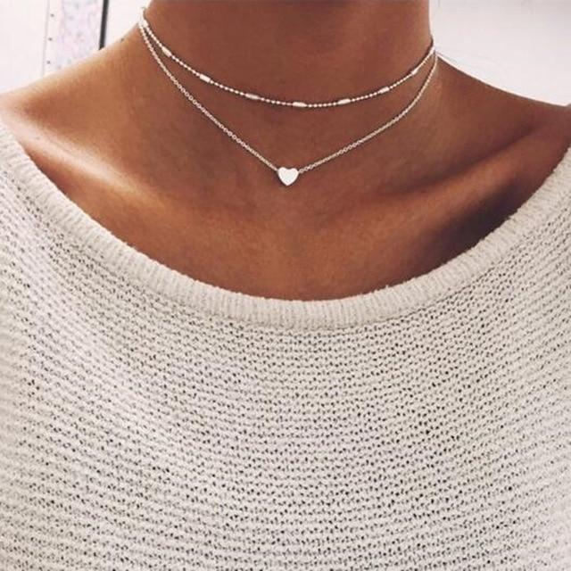 Tiny Heart Necklace for Women SHORT Chain - NECKLACE GIFT